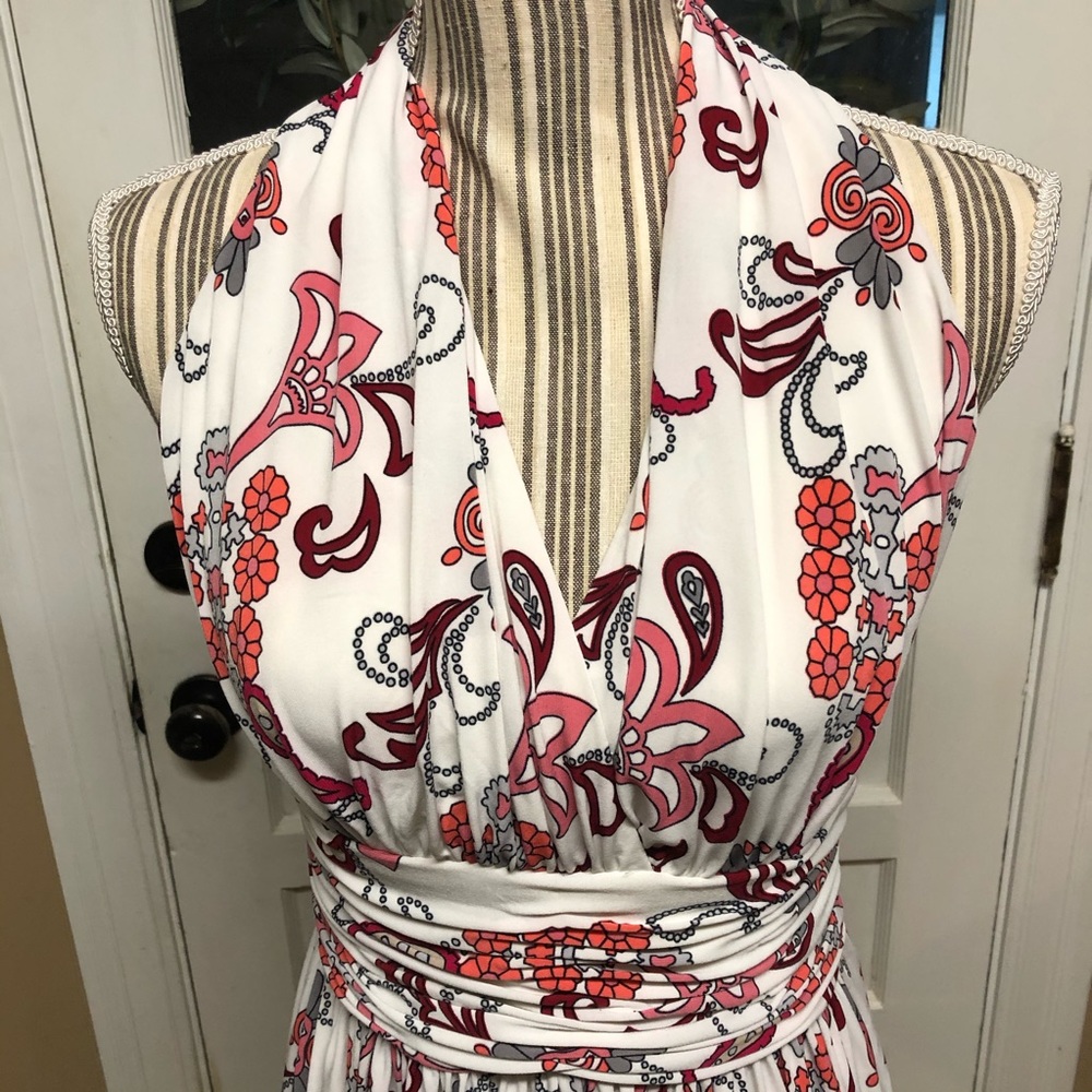 Evan Picone white/pink floral knit dress - Picture 2 of 8